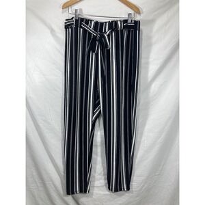 Striped Tie High Waist Sparks Women's Pants Size 2XL
